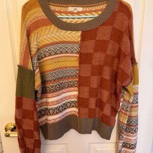 Gilded Intent Multicolor Patchwork Sweater